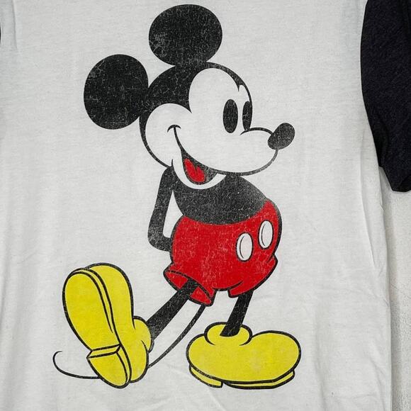 Disney Color Block Short Sleeve Classic Mickey Ringer Tee T-Shirt Small - Picture 3 of 5